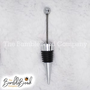 Beadable Wine Stopper, Zinc Alloy Silver, Add-A-Bead Wine Stopper, DIY Beadable Wine Stopper