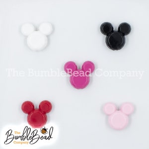 Chunky Mouse Beads, 37mm Chunky Bubblegum Mouse Bead Necklace, Mouse Beads [Set of two]