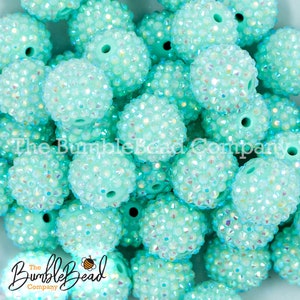 20MM Royal Blue Rhinestone Bubblegum Bead, Resin Beads in Bulk