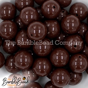 20mm Chocolate Brown Solid Bubblegum Beads, Acrylic Gumball Beads in Bulk, 20mm Beads, 20mm Bubble Gum Beads, 20mm Shiny Chunky Beads