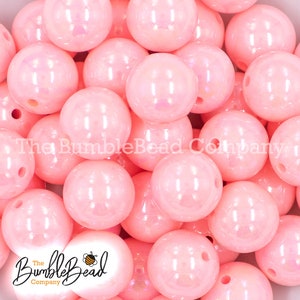 20mm Cotton Candy Pink Solid AB Bubblegum Beads, Resin Gumball Beads in Bulk, 20mm Beads, 20mm Bubble Gum Beads, 20mm Shiny Chunky Beads