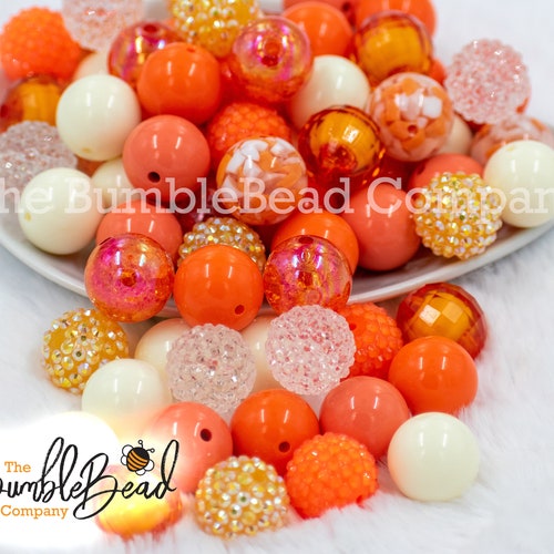 20MM Orange Julius Mix Basic Chunky Bubblegum Beads Resin Etsy