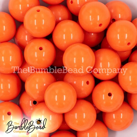 20mm Orange Solid Bubblegum Beads Etsy