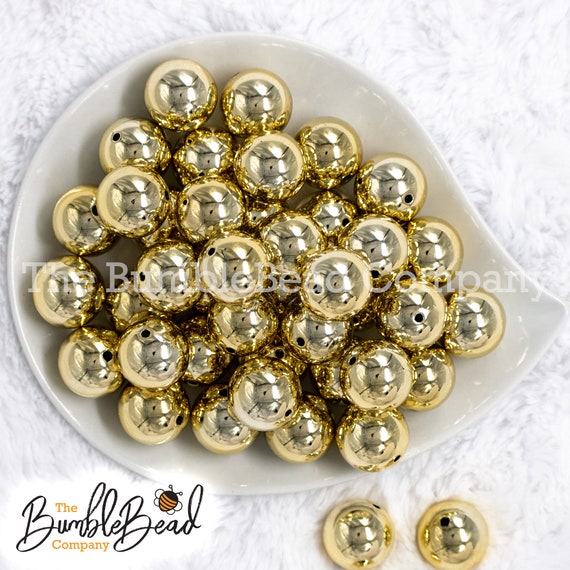 Gold Mama Gumball Beads - 25 Gold Mama Gumball Beads - 25