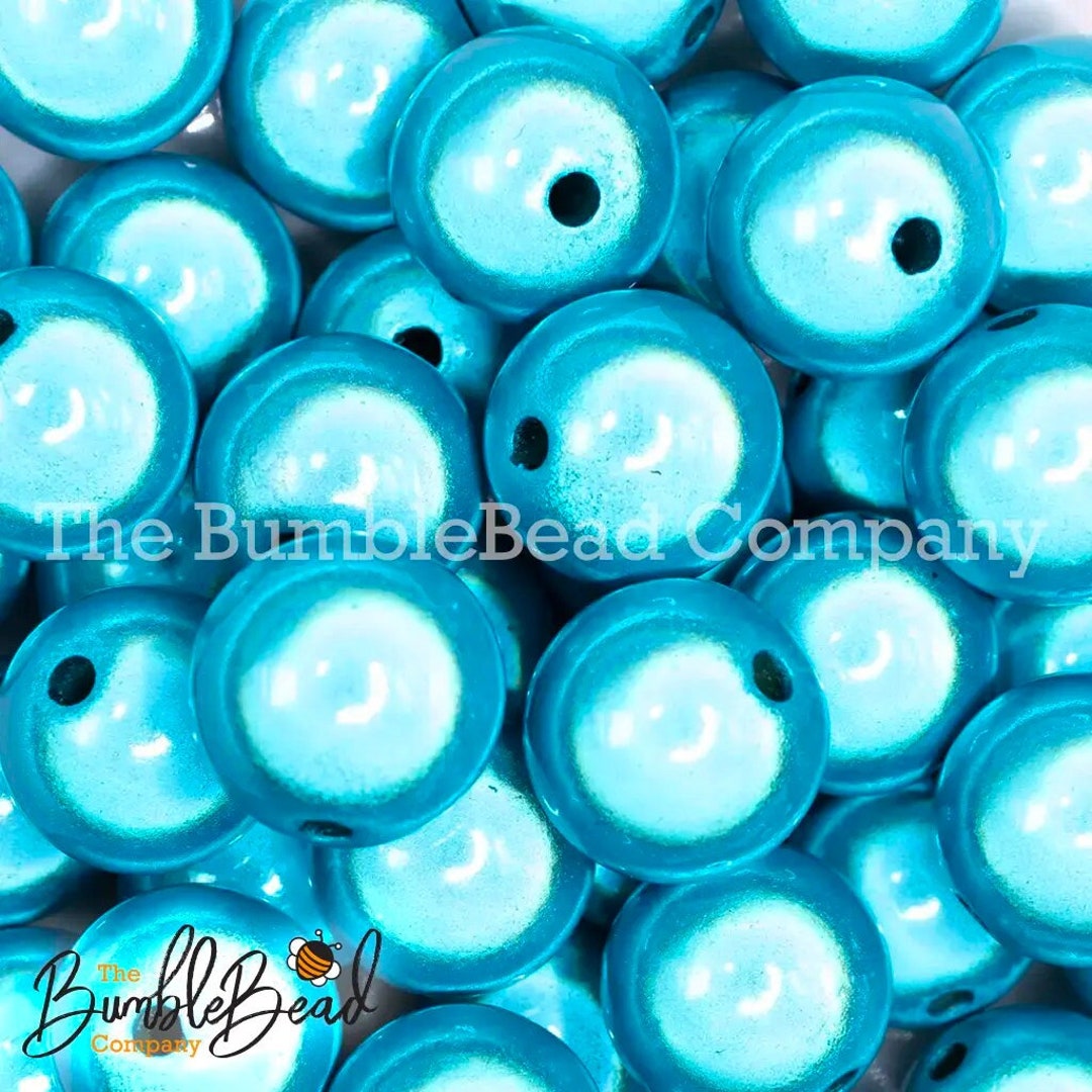 20mm Blue Miracle Chunky Acrylic Bubblegum Bead, Resin Beads in