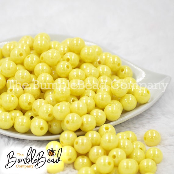 12mm Bulk Bead Mix, Yellow 12mm Beads, 100 12mm Chunky Bulk Beads, 12mm  Mini Chunky Beads, Bubble Gumball Beads Wholesale Beads