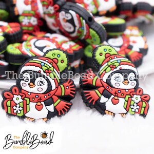 Christmas Penguin Silicone Focal Bead Accessory - Silicone bead