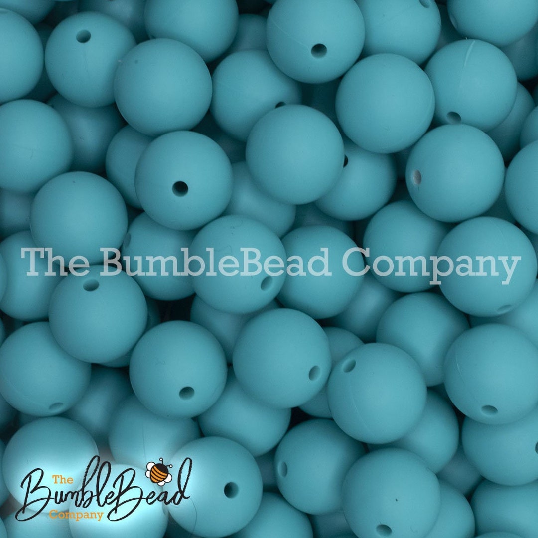 15mm Turquoise Silicone Beads, Silicone Beads in Bulk, 15mm Silicone