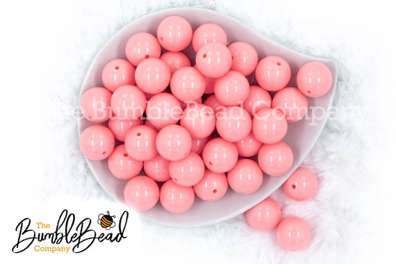 20mm Shocking pink solid bubblegum beads