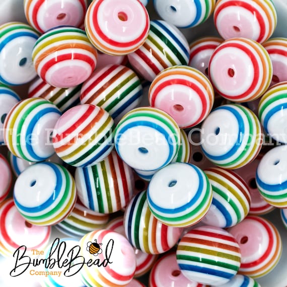 20mm Baseball Chunky Beads Set of 10, Baseball Printed Bubble Gum Beads,  Gumball Beads, Acrylic Beads