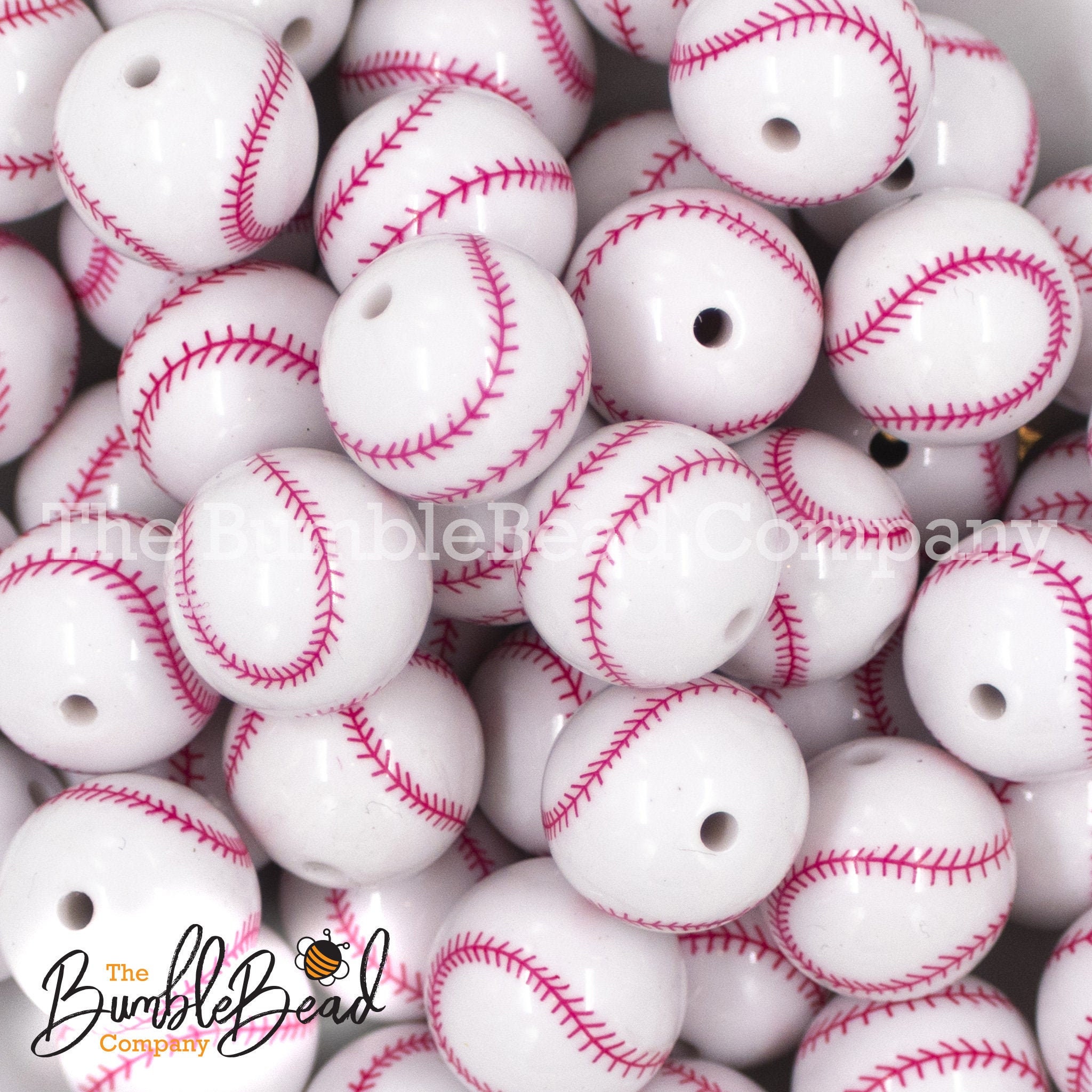 Wholesale Baseball Plating Acrylic Beads 