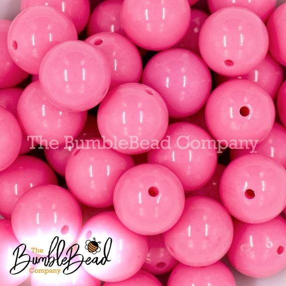 20MM Bubblegum Pink Solid Chunky Bubblegum Beads, Acrylic Gumball