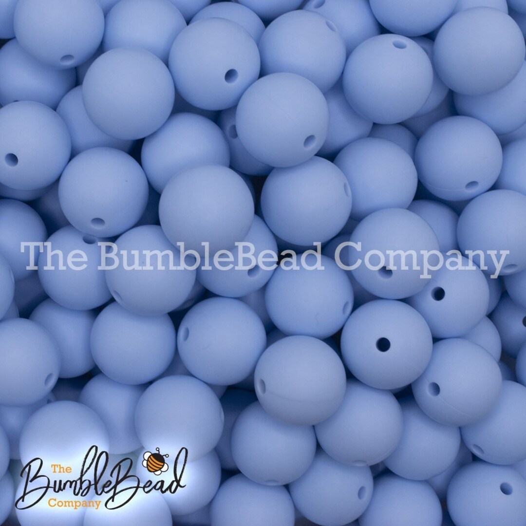 15mm Pastel Blue Silicone Beads, Silicone Beads in Bulk, 15mm Silicone