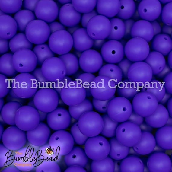 15mm Deep Purple Silicone Beads, Silicone Beads in Bulk, 15mm Silicone  Bubblegum Beads, Chunky Beads 