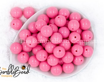 12mm Chunky Berry Beads | Acrylic Bubblegum Round Beads | Beaded Ball Bead  Supplies (Pastel Pink / 12pcs)