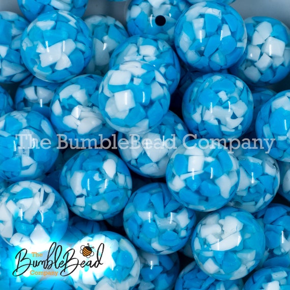 20MM Blue Tablet Chunky Bubblegum Beads, Acrylic Beads in Bulk