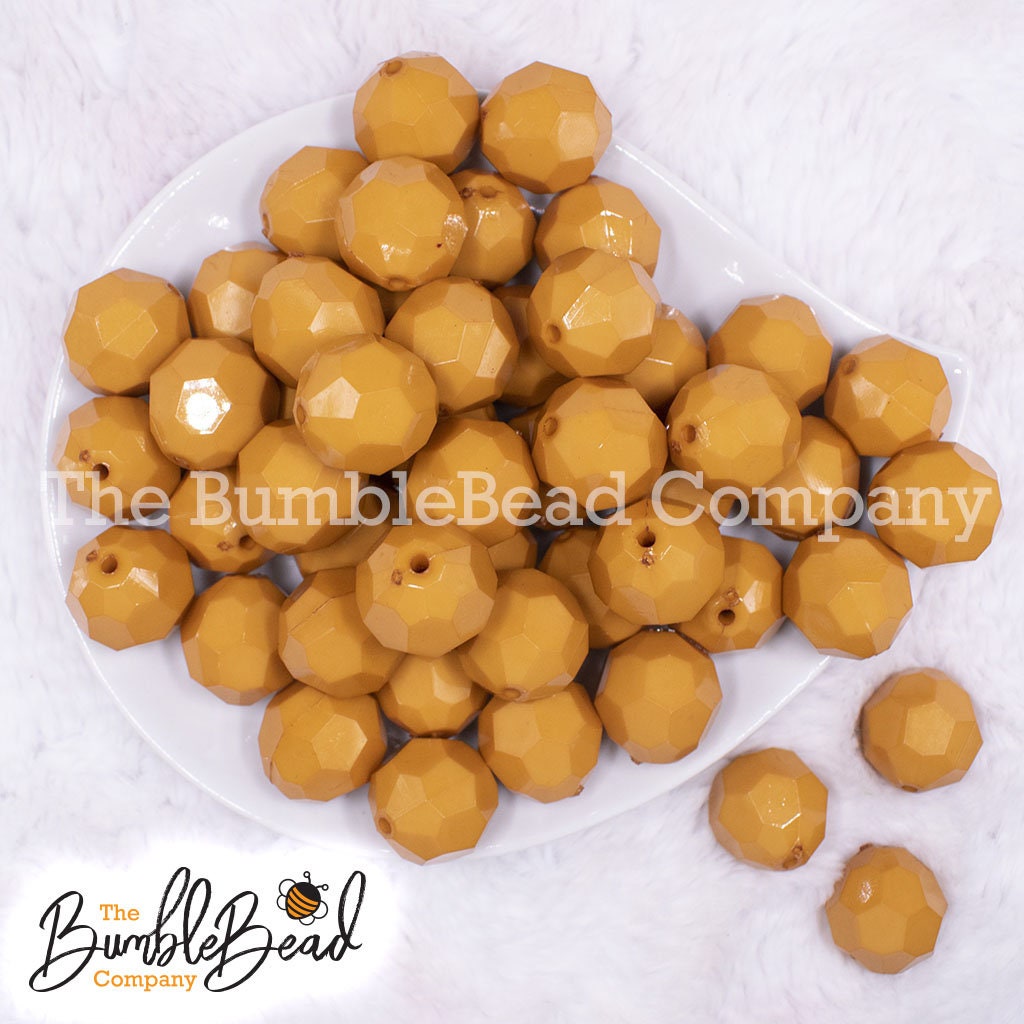 20MM Caramel Brown Solid Chunky Bubblegum Beads, Acrylic Gumball