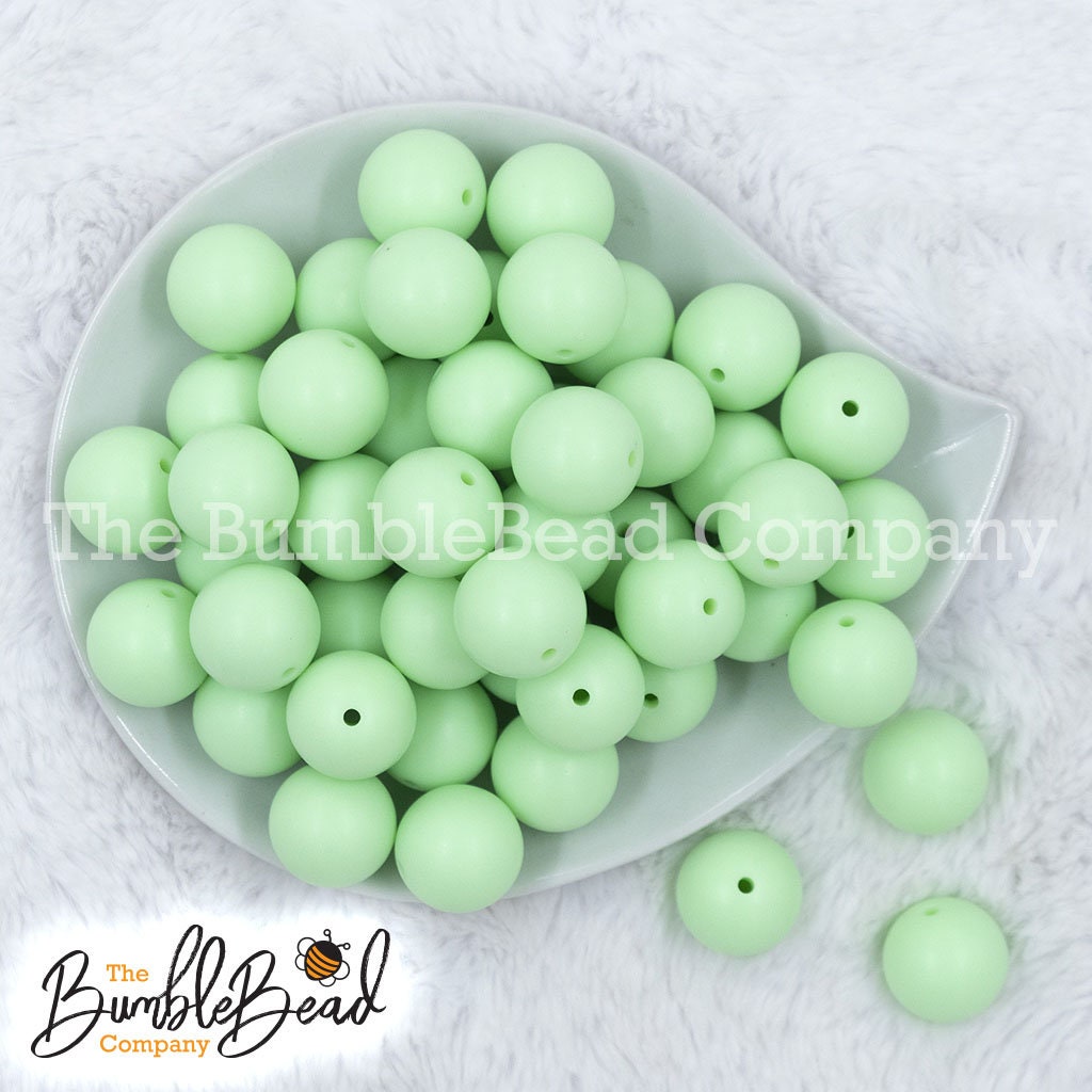 20mm Teal Green Solid Bubblegum Beads