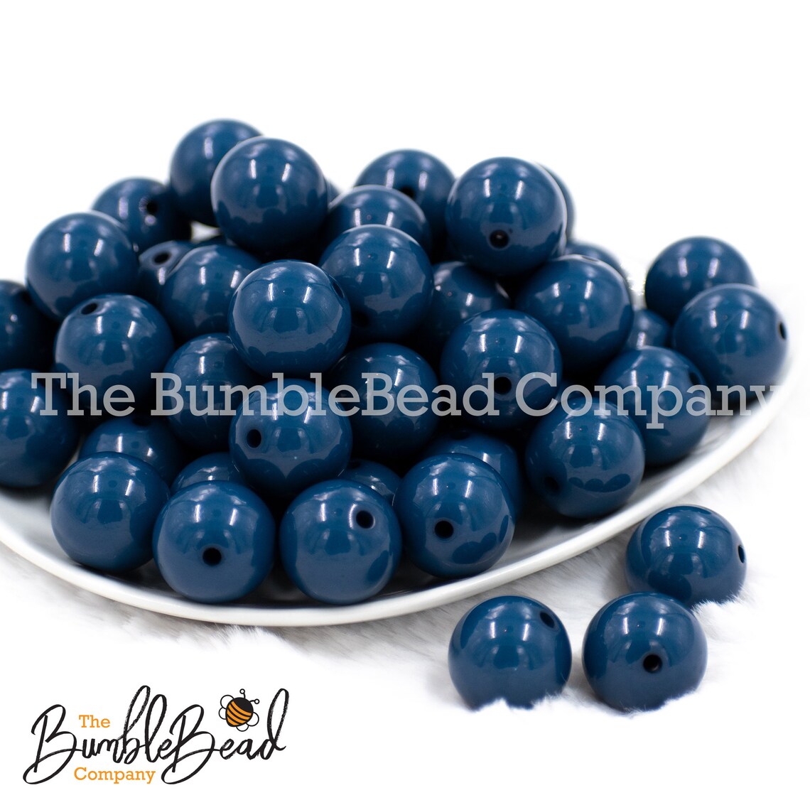 20MM Blueberry Blue Solid Chunky Bubblegum Beads Acrylic Etsy