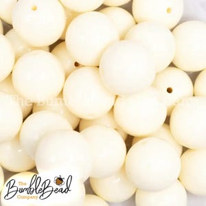 Ivory Chunky Bubblegum Beads: 20mm Acrylic Beads for Jewelry Making