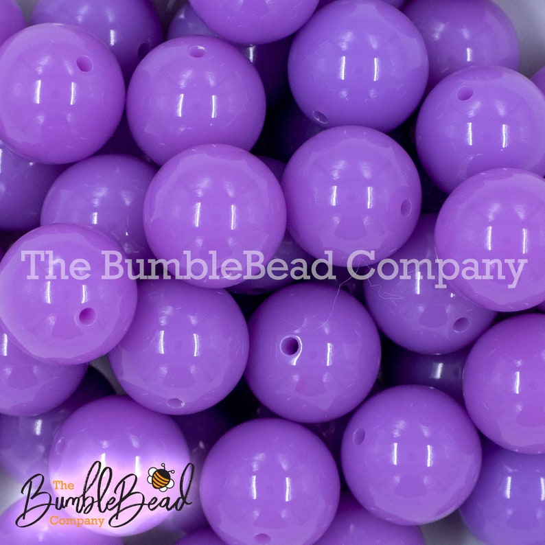 Acrylic Gumball Beads in Bulk 20mm Shiny Chunky Beads 20MM Amethyst Purple Solid Chunky Bubblegum Beads 20mm Bubble Gum Beads