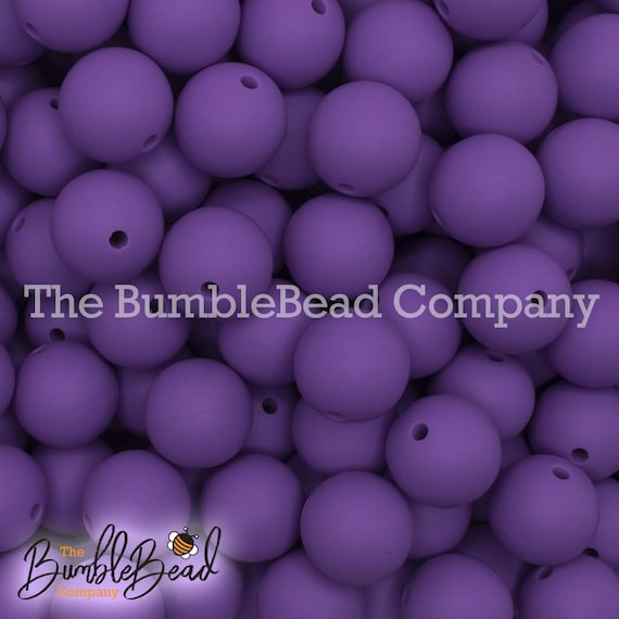 15mm Purple Silicone Beads, Silicone Beads in Bulk, 15mm Silicone Bubblegum  Beads, Chunky Beads 