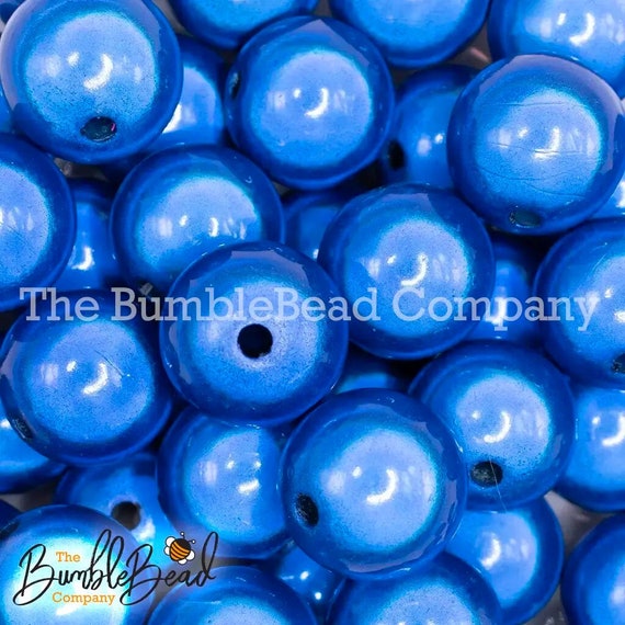 20mm Royal Blue Miracle Chunky Acrylic Bubblegum Bead, Resin Beads
