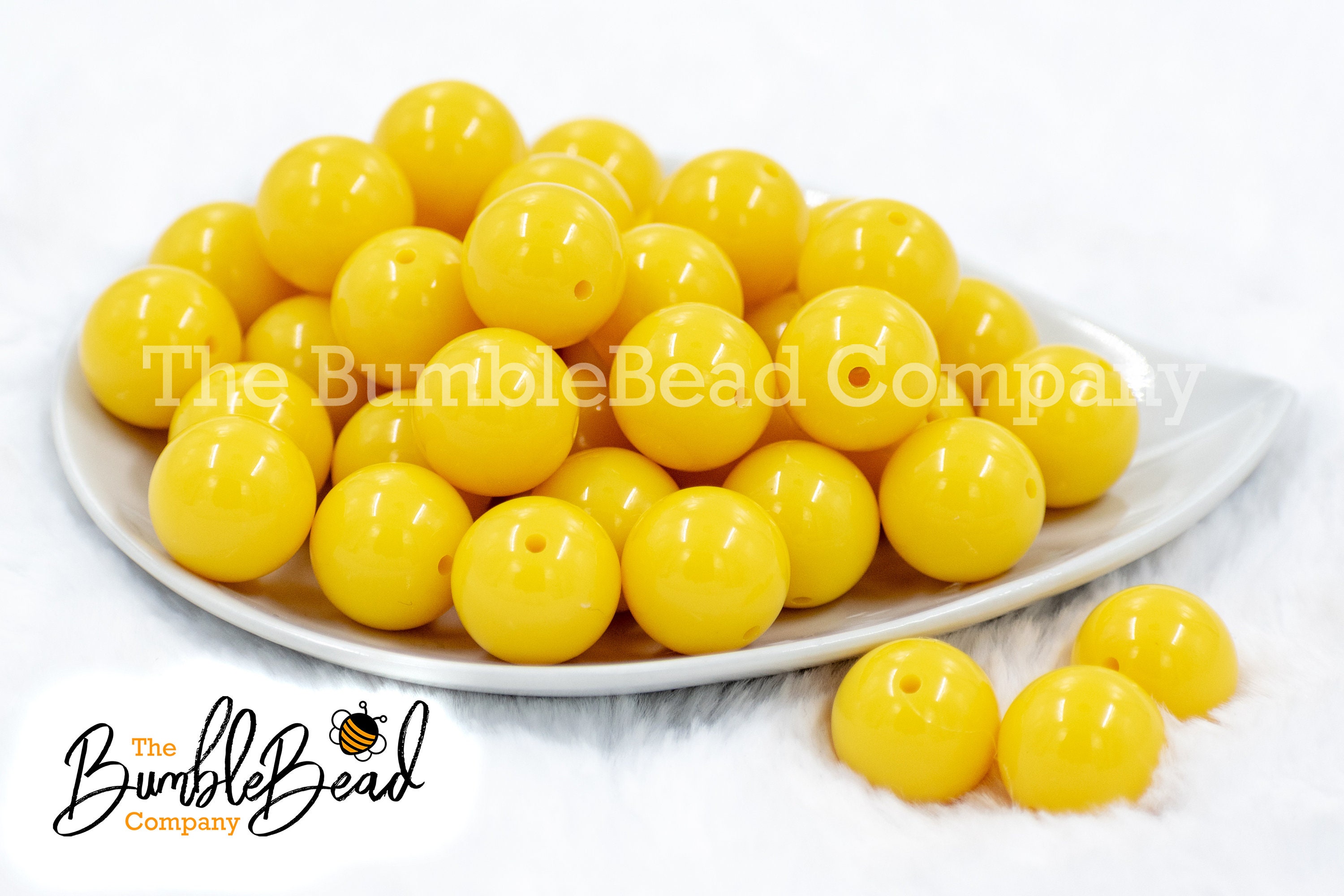 16mm Pastel Yellow Ab Solid Acrylic Chunky Bubblegum Beads, Beads