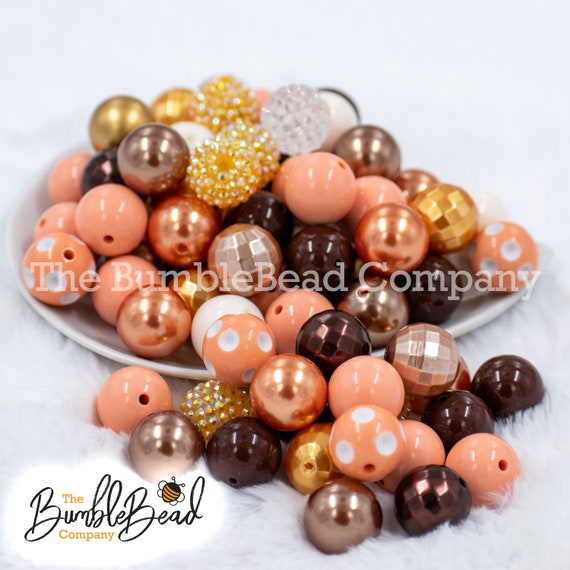 20MM Peach Bellini Mix Basic Chunky Bubblegum Beads, Resin Beads in Bulk, 20mm  Beads, 20mm Bubble Gum Beads, 20mm Chunky Beads 