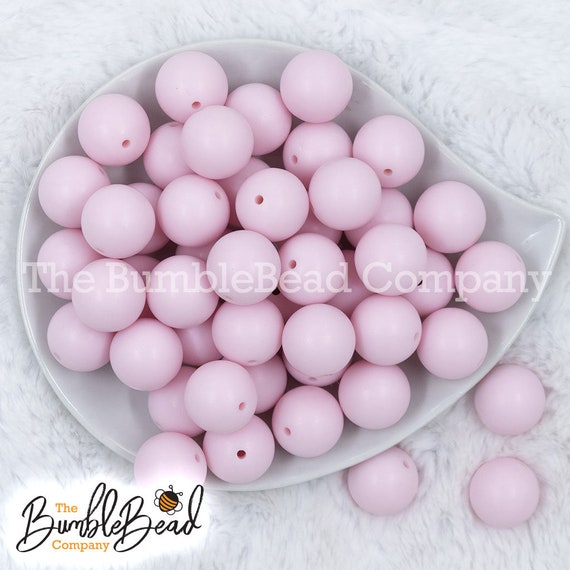 20mm Cotton Candy Pink Matte Solid Bubblegum Beads