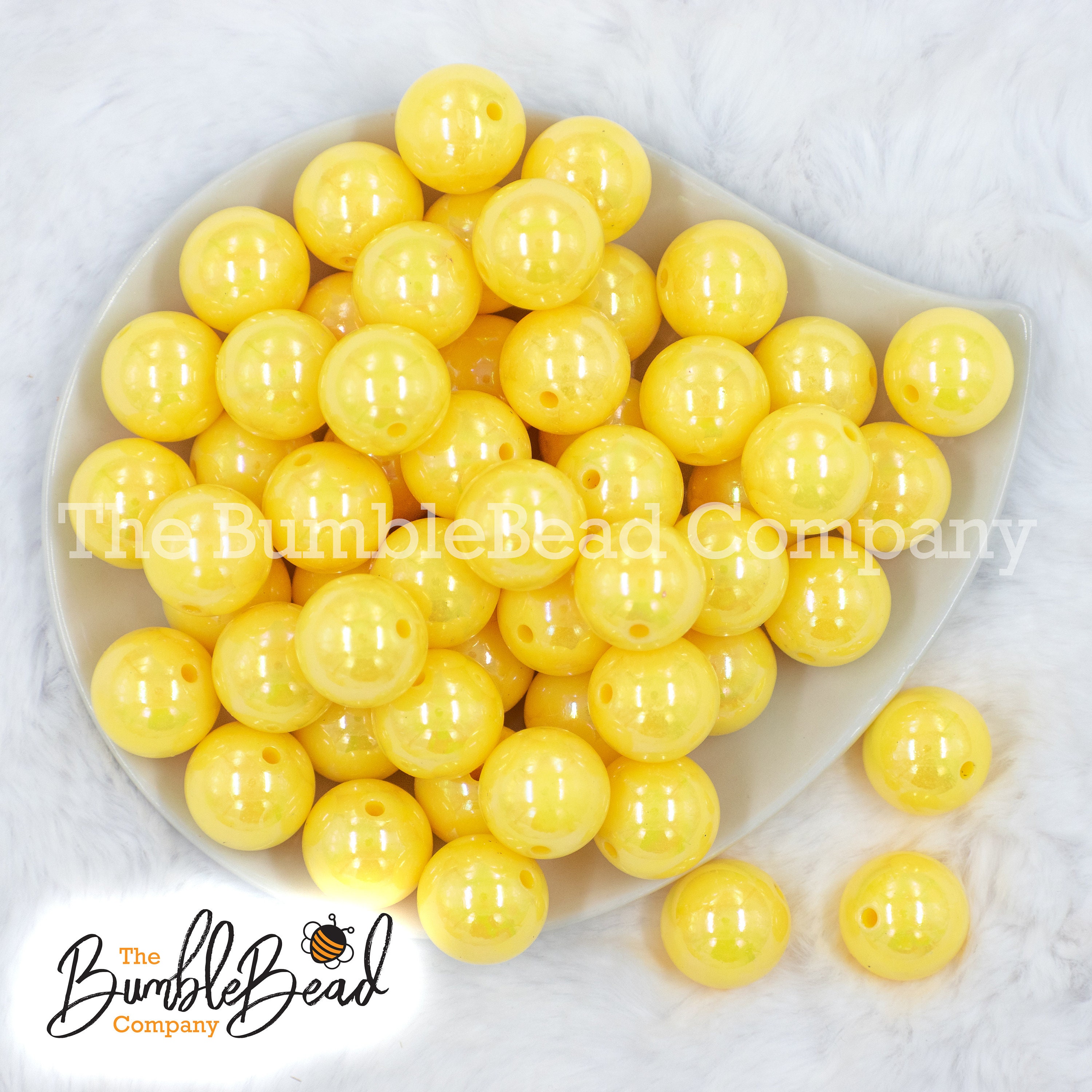 ANCADN 49Pcs Chunky Bubblegum Acrylic Beads Color Mix Bow Beads  for DIY Jewelry Making (Pink Green Yellow)