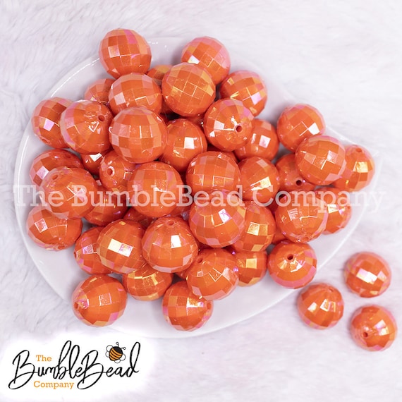 AB Acrylic Star Beads  Aurora Borealis Plastic Beads (Orange / 10