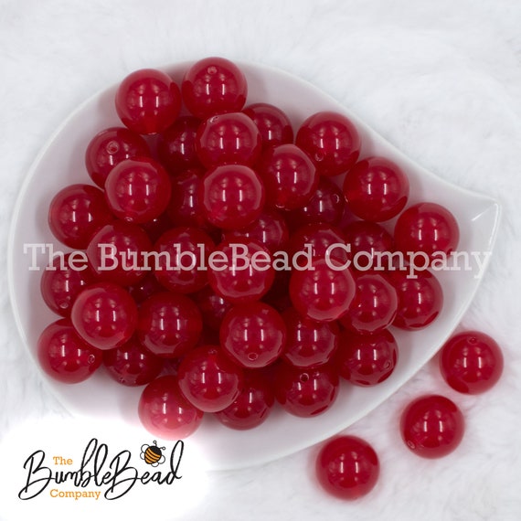 20mm Red jelly Style Acrylic Chunky Bubblegum Beads, Chunky 20mm Beads,  20mm Beads 