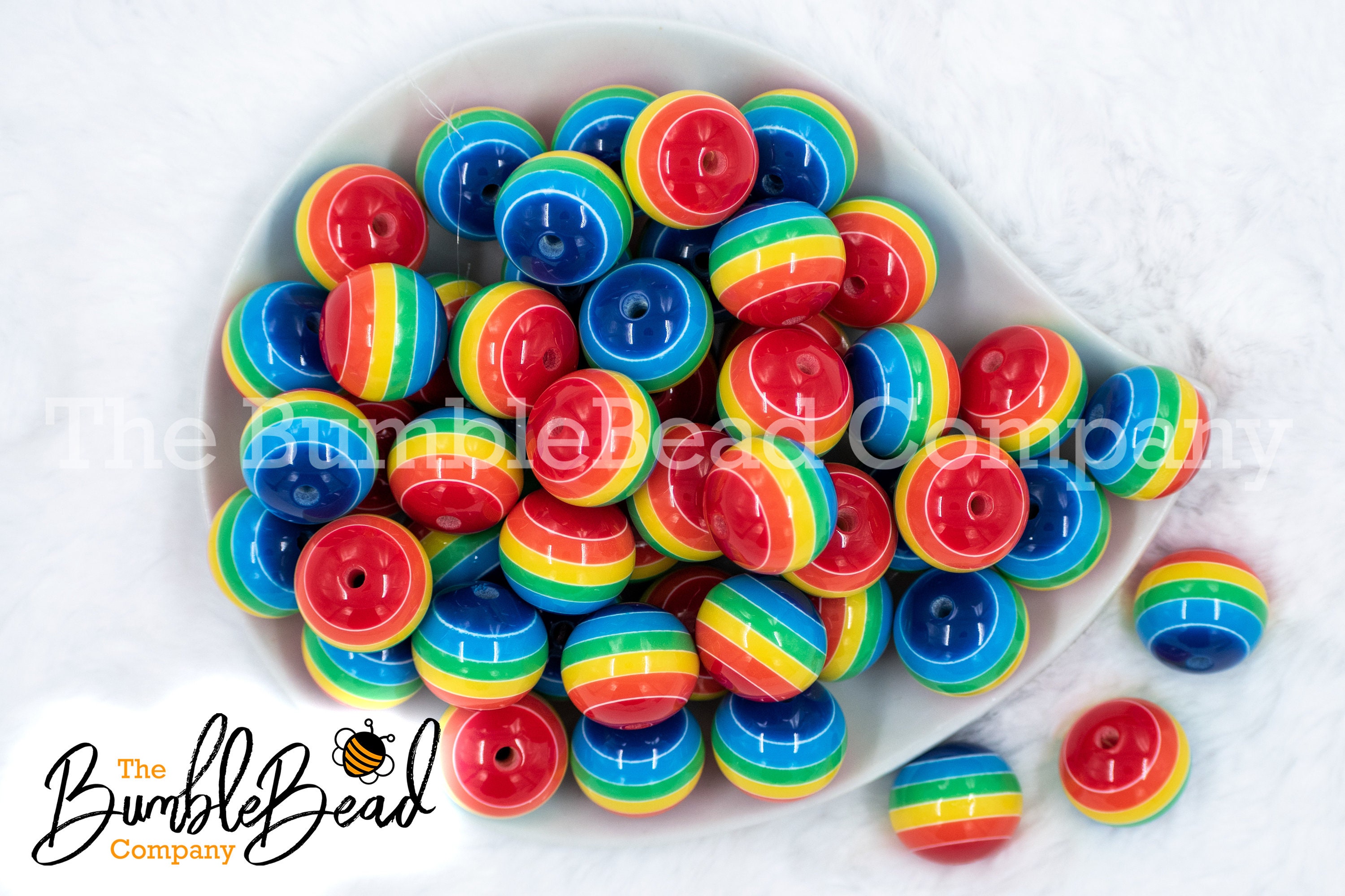 20mm Rainbow Ombre AB rhinestone bubblegum beads