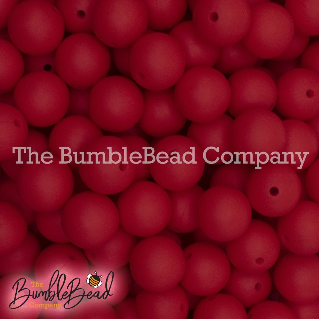15mm Red Silicone Beads, Silicone Beads in Bulk, 15mm Silicone