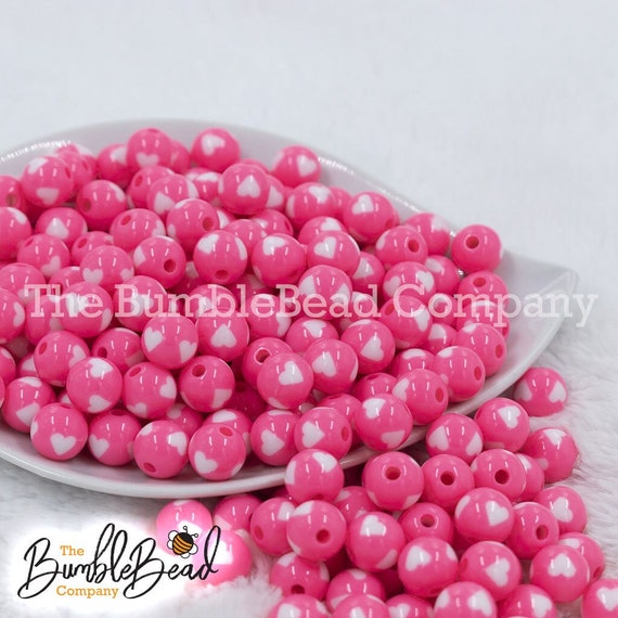 12MM Pink AB Pearl Chunky Bubblegum Beads, Acrylic Gumball Beads