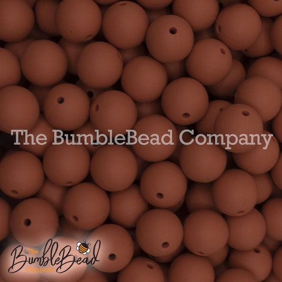 15mm Rust Brown Silicone Beads, Silicone Beads in Bulk, 15mm Silicone  Bubblegum Beads, Chunky Beads 