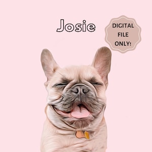 DIGITAL Custom Pet Portrait Solid Color, DIGITAL FILE, Dog Portrait, Gift for Pet Lovers image 7
