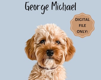 DIGITAL Custom Pet Portrait - Solid Color, DIGITAL FILE, Dog Portrait, Gift for Pet Lovers