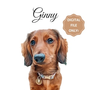 DIGITAL Custom Pet Portrait Solid Color, DIGITAL FILE, Dog Portrait, Gift for Pet Lovers image 6