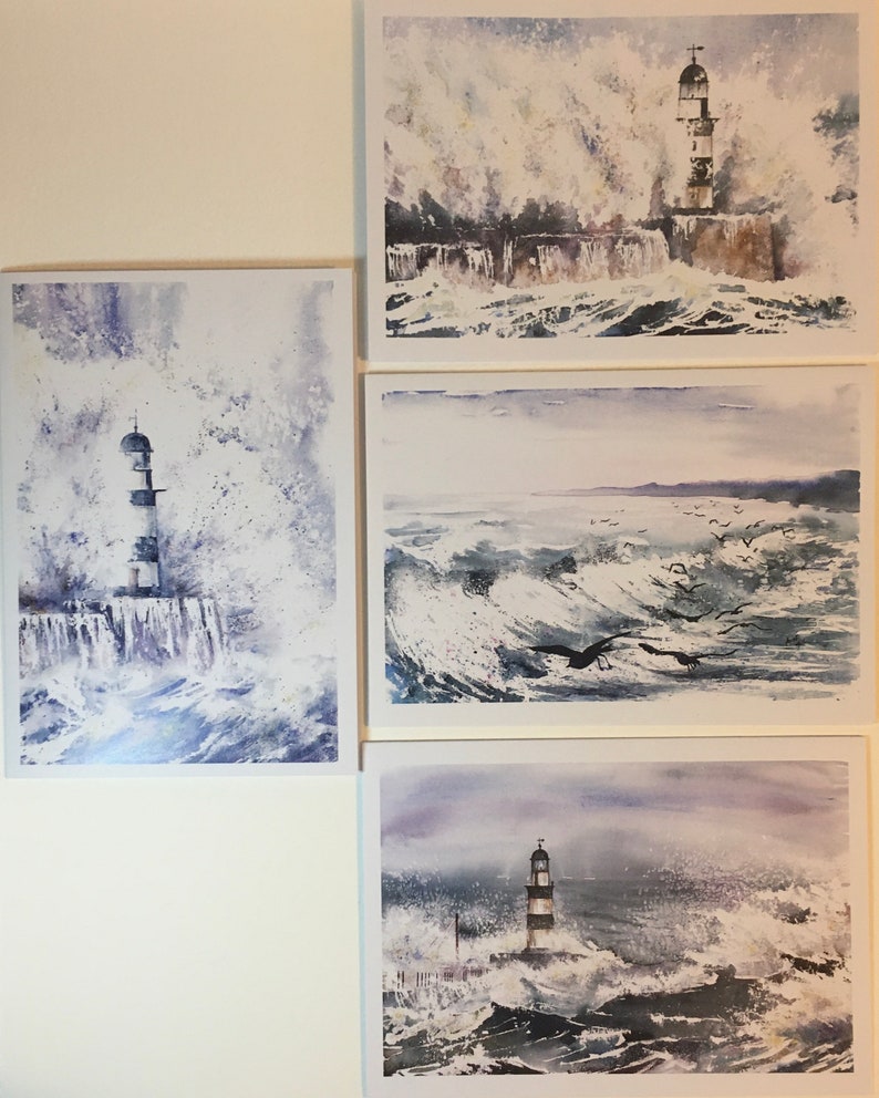 Pack of Four Greetings Cards High Seas