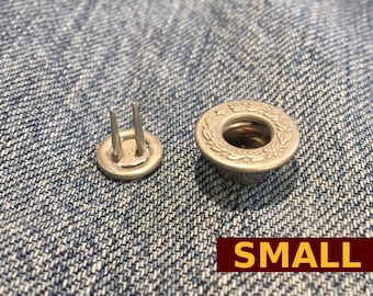 Jean Fly Button (14mm) — 'Frosted' Laurel Wreath Donut