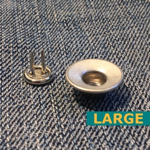 Jean Top Button (5/15pcs) — Silver Cone — Made in the USA