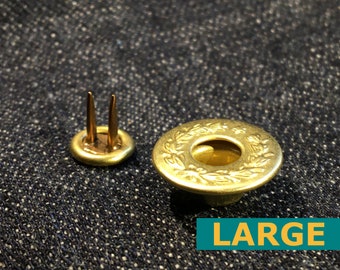 Jean Top Button (5/15pcs) — Brass Laurel Wreath