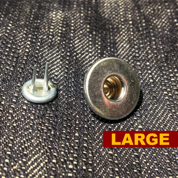 Jean Top Button (5/15pcs) — Nickel Donut— Made in the USA