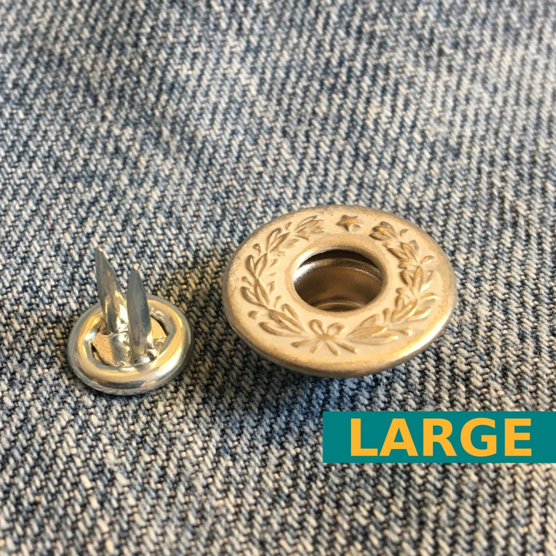 6pcs 17mm Full Silver Jeans Denim Buttons Hammer Press on Repair Replace  Tack Replacement Hook Trousers Chino Skirt Pants Jacket Shorts 