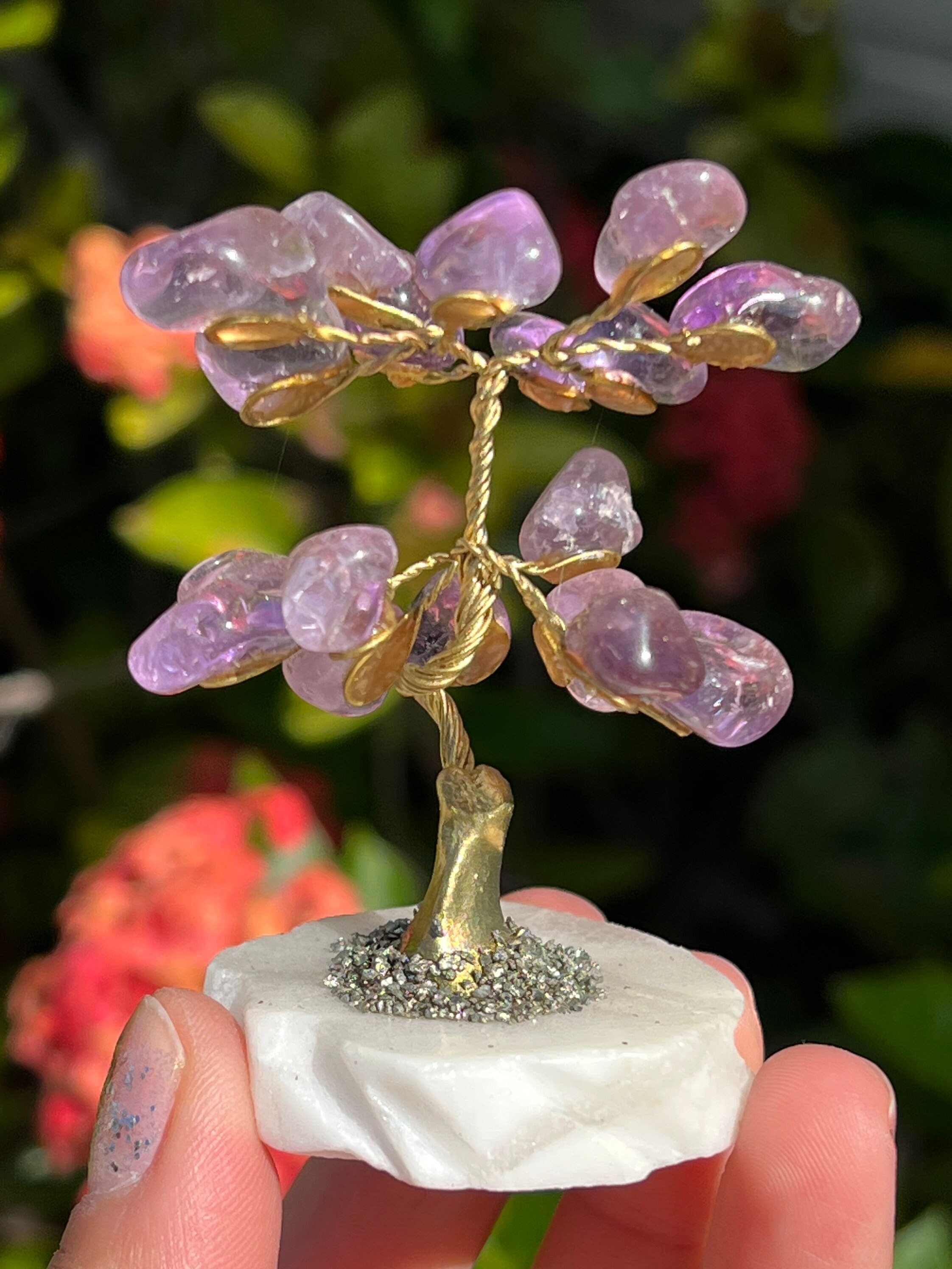 Amethyst Bonsai Tree Stone Trees Amethyst Mini Tree Semi Etsy