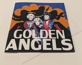 Gouden wenskaart gouden engelen meisjes