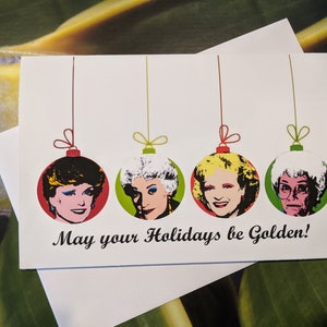 Chicas Doradas, Tarjeta de Navidad, Tarjeta navideña, Tarjeta de felicitación