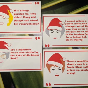 Golden Girls, set of 4, Christmas Card, Holiday Card, Greeting Card